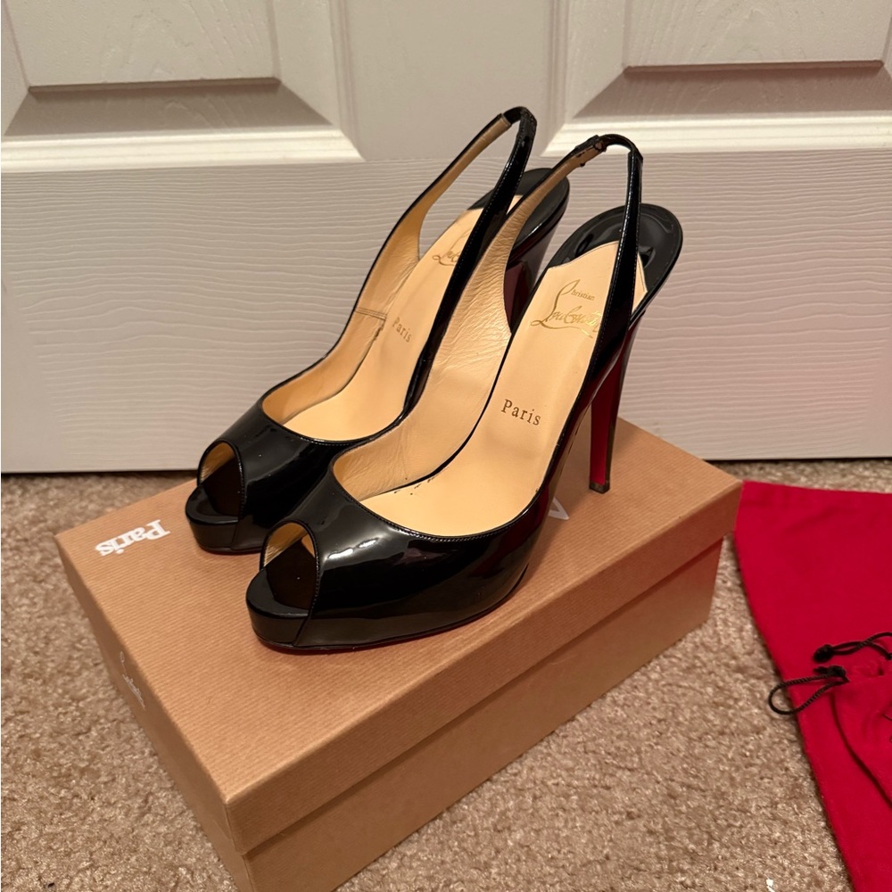 Christian Louboutin Black Patent Leather Stiletto Heels